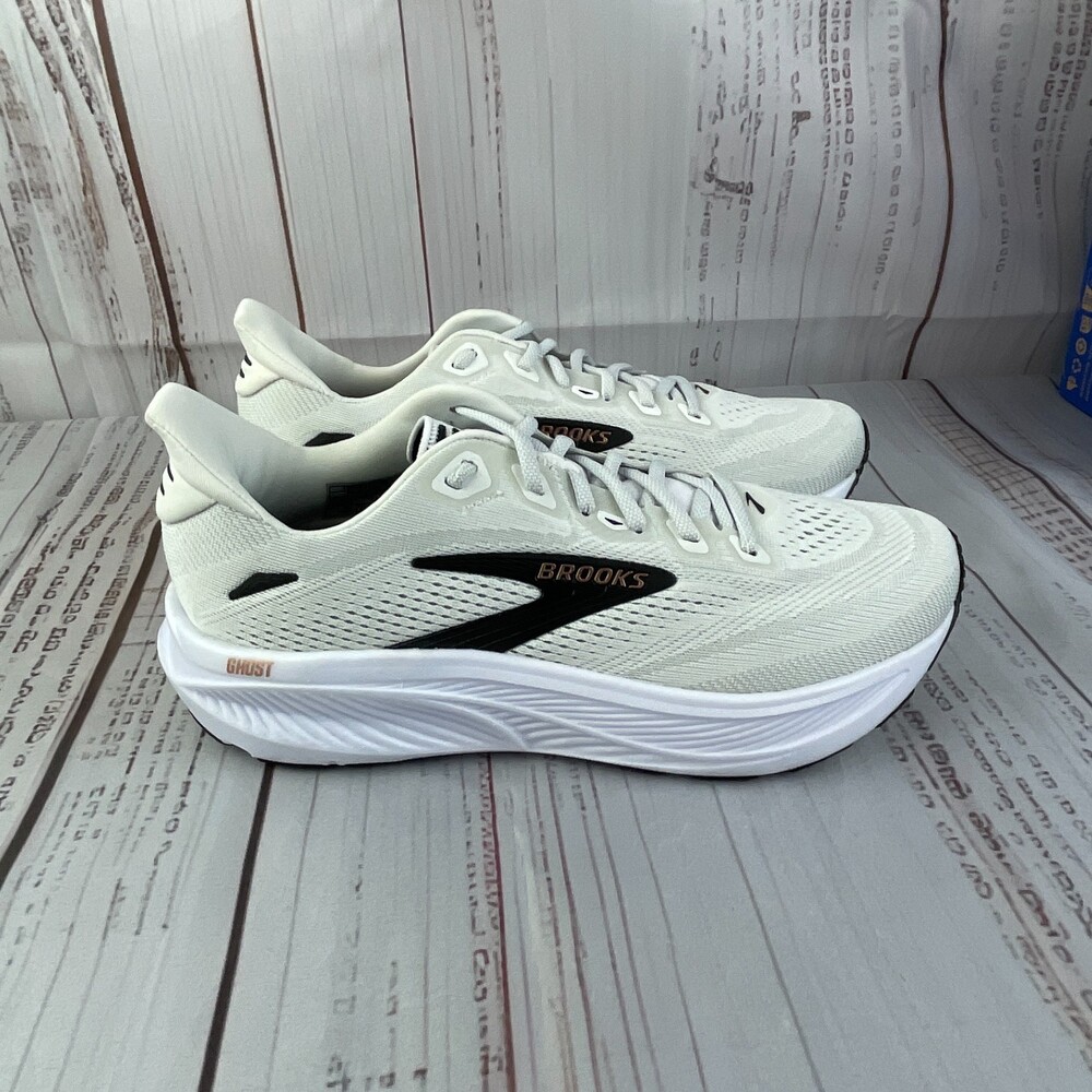 Brooks Ghost 18 Women's Running Sneakers 10 US White/Black/Rose Gold - Picture 4 of 10
